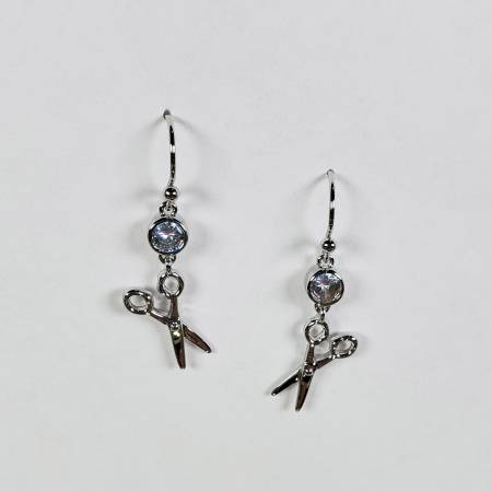 Scissor Drop Earrings Silver