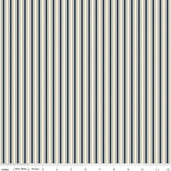 Riley Blake, 1/4 Striped Fabric - Black